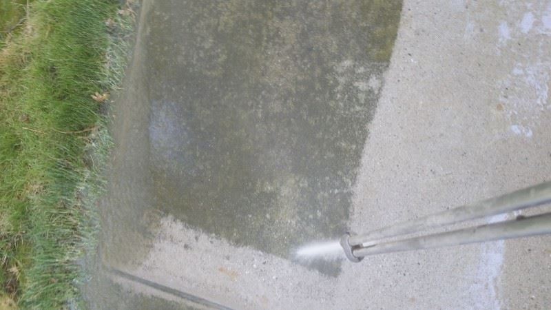 Pressure Washing Concrete Sidewalk